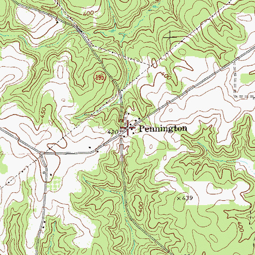 Topographic Map of Pennington, GA