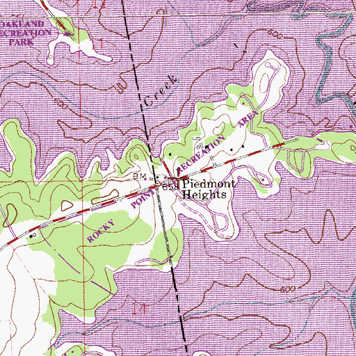 Topographic Map of Piedmont Heights, GA