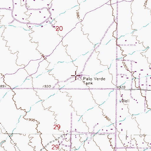 Topographic Map of Palo Verde Tank, AZ