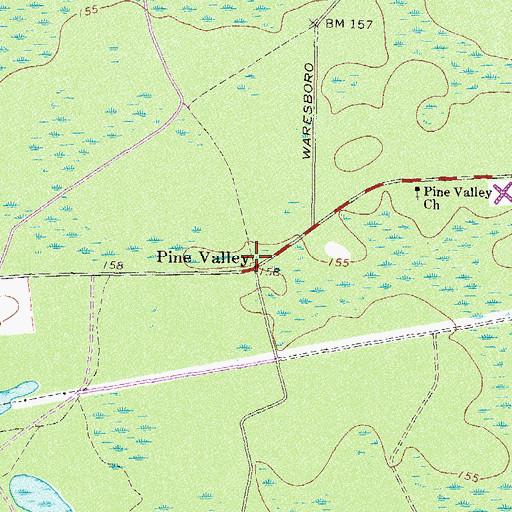 Topographic Map of Pine Valley, GA