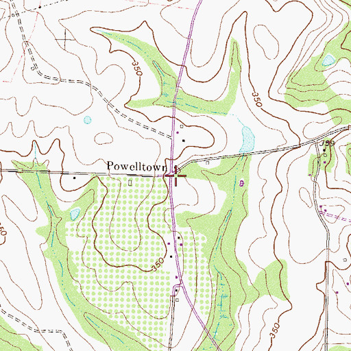 Topographic Map of Powelltown, GA
