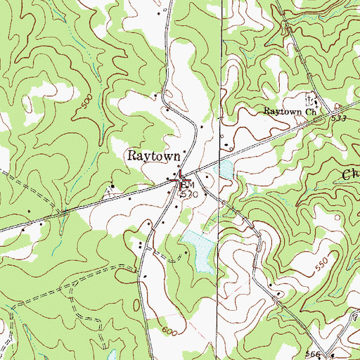 Topographic Map of Raytown, GA