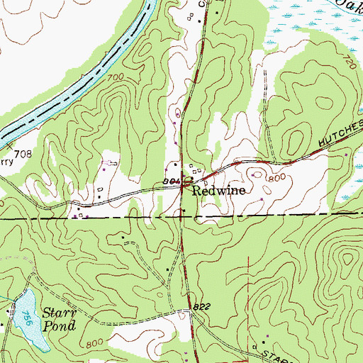 Topographic Map of Redwine, GA