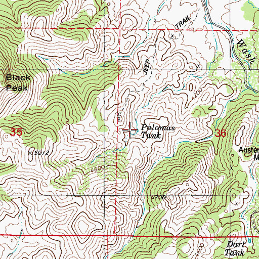 Topographic Map of Palomas Tank, AZ