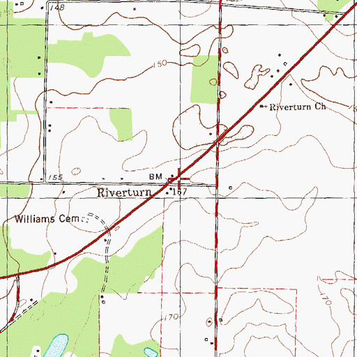 Topographic Map of Riverturn, GA
