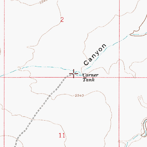 Topographic Map of Corner Lake, AZ