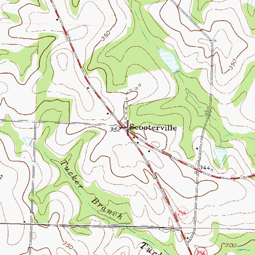 Topographic Map of Scooterville, GA