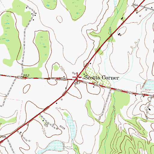Topographic Map of Scotts Corner, GA