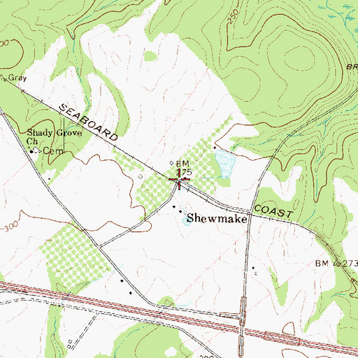 Topographic Map of Shewmake, GA