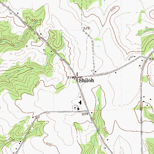 Topographic Map of Shiloh, GA