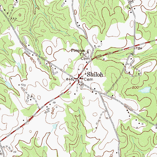 Topographic Map of Shiloh, GA
