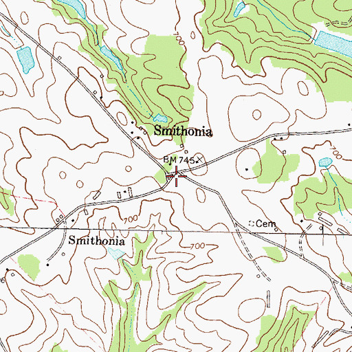 Topographic Map of Smithonia, GA