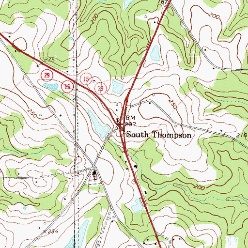 Topographic Map of South Thompson, GA