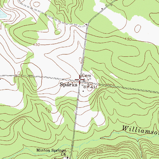 Topographic Map of Sparks, GA