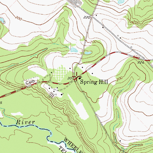 Topographic Map of Spring Hill, GA