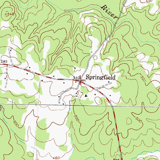 Topographic Map of Springfield, GA
