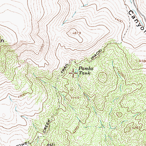 Topographic Map of Pambo Tank, AZ