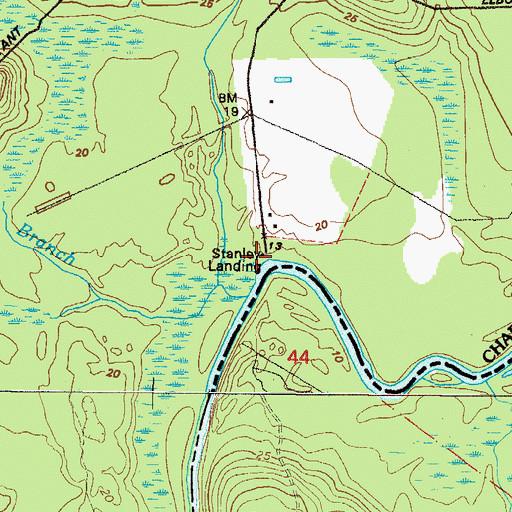 Topographic Map of Stanley Landing, GA