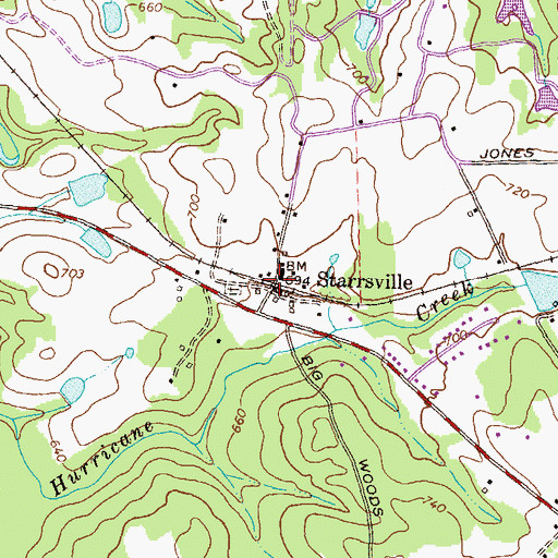 Topographic Map of Starrsville, GA