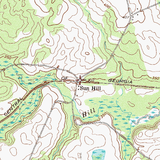 Topographic Map of Sun Hill, GA