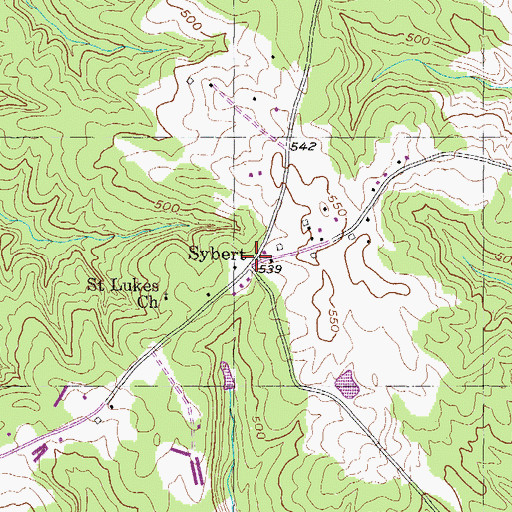 Topographic Map of Sybert, GA