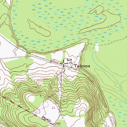 Topographic Map of Tahoma, GA