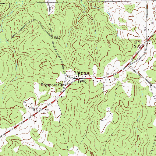 Topographic Map of Texas, GA