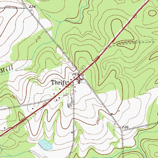 Topographic Map of Thrift, GA