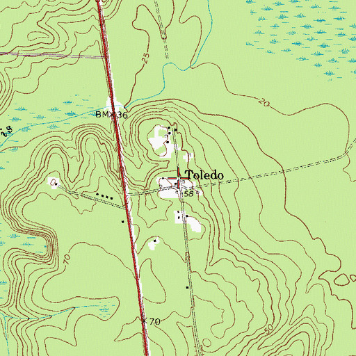Topographic Map of Toledo, GA