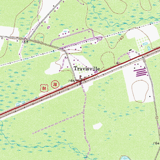 Topographic Map of Traisville, GA