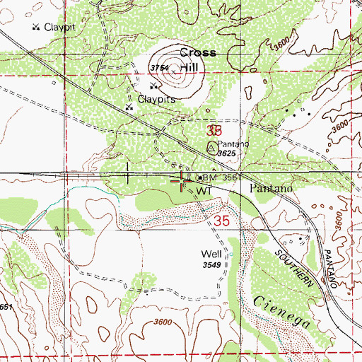 Topographic Map of Pantano, AZ