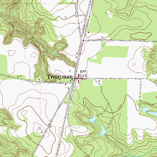 Topographic Map of Troutman, GA