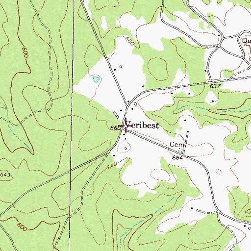 Topographic Map of Veribest, GA