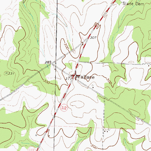 Topographic Map of Wallace, GA