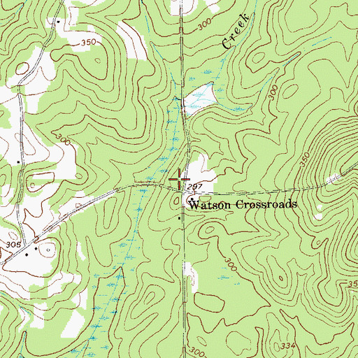 Topographic Map of Watson Crossroads, GA