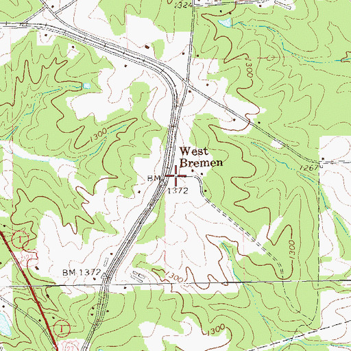 Topographic Map of West Bremen, GA