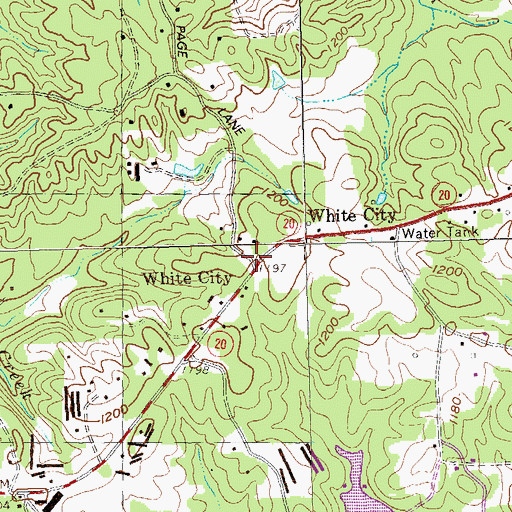 Topographic Map of White City, GA
