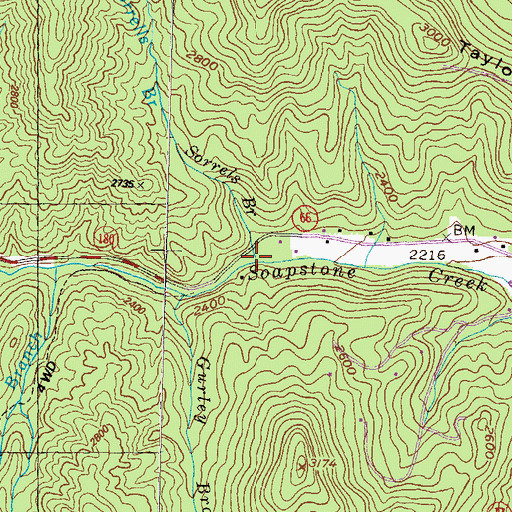 Topographic Map of Sorrels Branch, GA