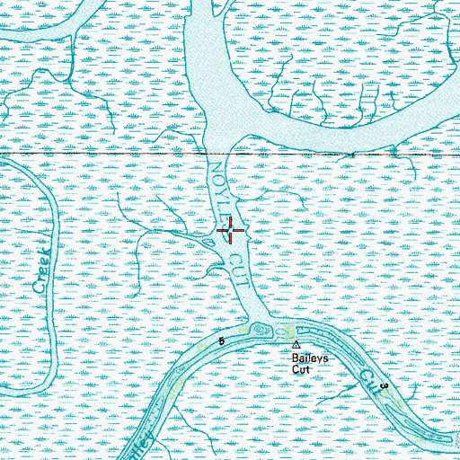 Topographic Map of Noyles Cut, GA