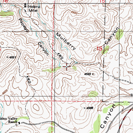 Topographic Map of Papago Canyon, AZ
