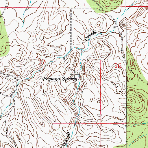 Topographic Map of Papago Spring, AZ