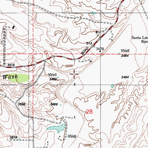 Topographic Map of Papalote Wash, AZ