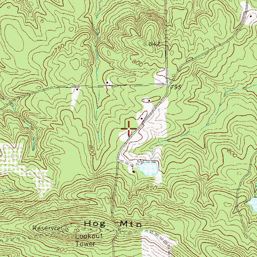 Topographic Map of Lamar County, GA