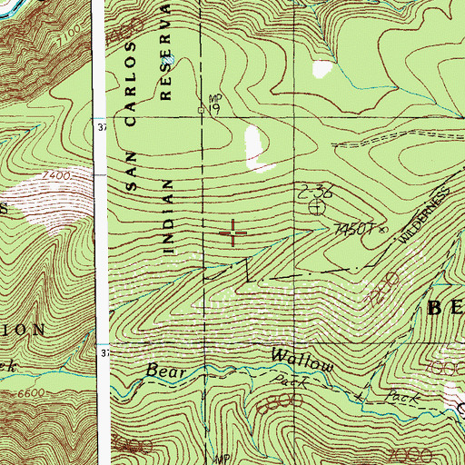 Topographic Map of Paradise Park, AZ