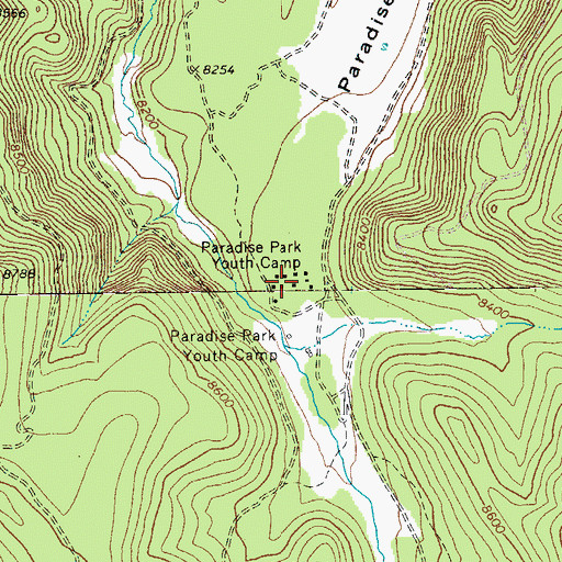 Topographic Map of Paradise Park Youth Camp, AZ