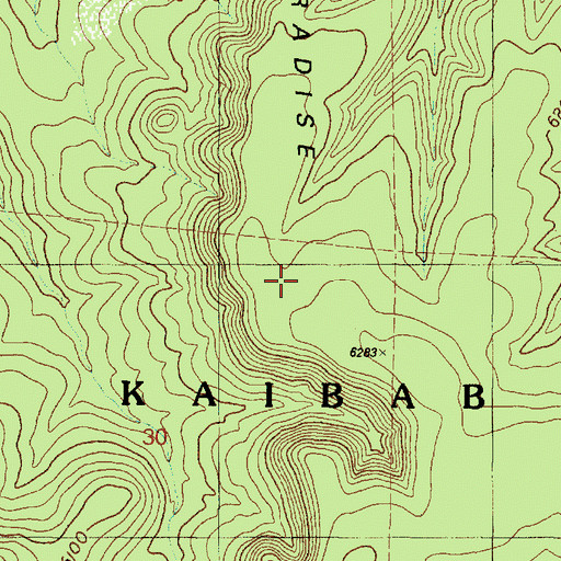 Topographic Map of Paradise Ridge, AZ