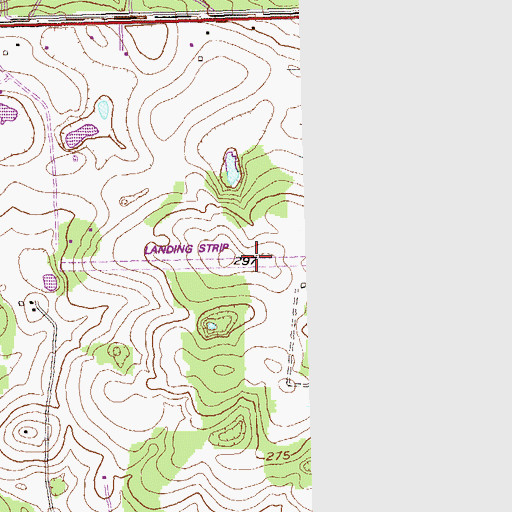 Topographic Map of Double 'O' Farm Airport (historical), GA