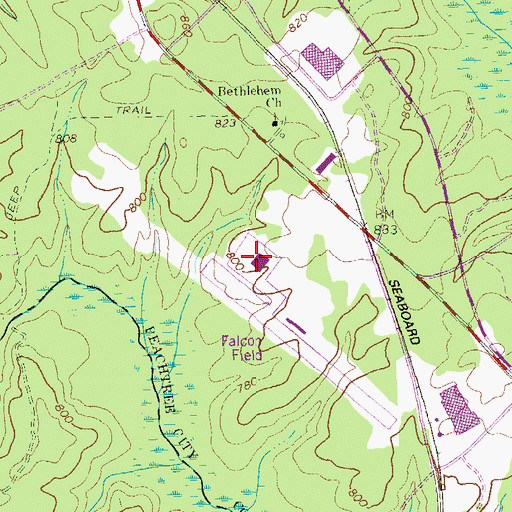 Topographic Map of Atlanta Regional Airport Falcon Field, GA