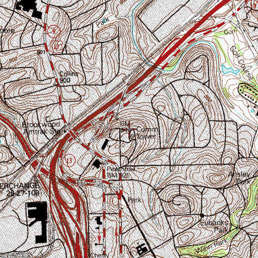 Topographic Map of WSB-TV Heliport, GA