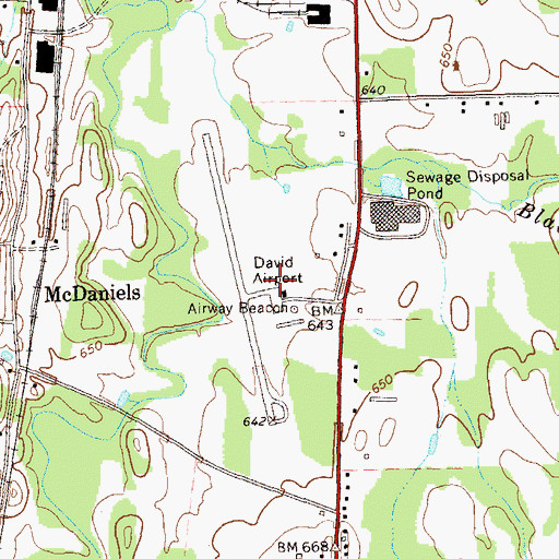 Topographic Map of Tom B David Field, GA